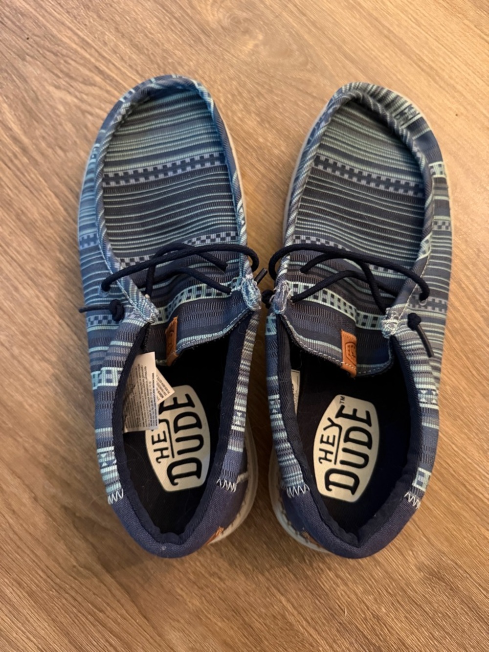 Hey Dude Blue Striped Pattern Slip-On Shoes